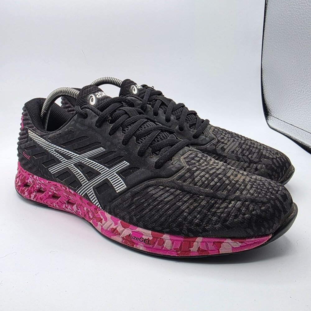 Asics FuzeX Breast Cancer Awareness Mens Size 9 Black Pink Athletic Shoes T6J2N